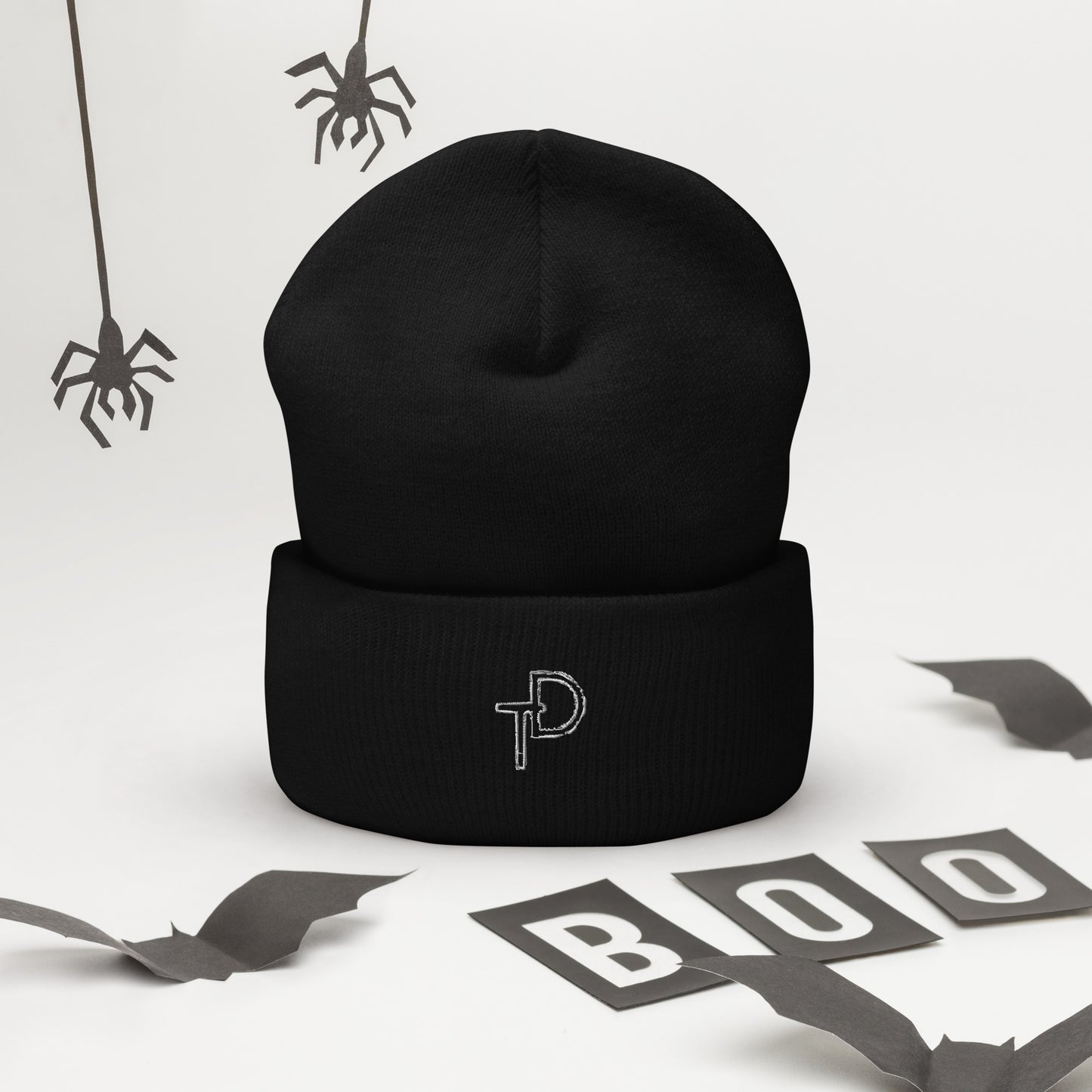 Cuffed Beanie White "TD" Logo