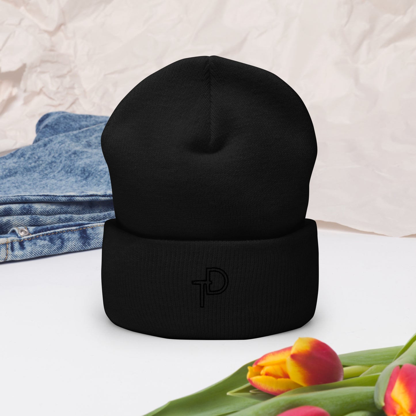 Cuffed Beanie Black "TD" Logo