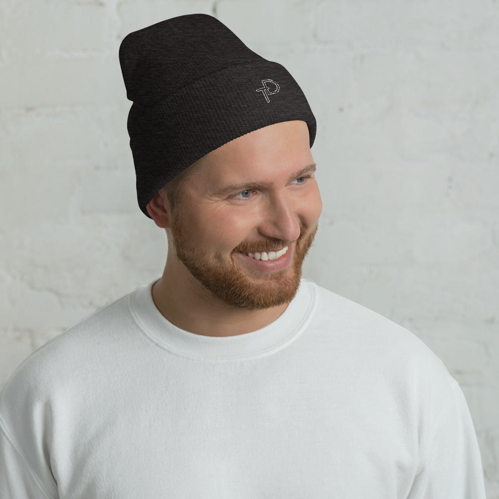 Cuffed Beanie White "TD" Logo