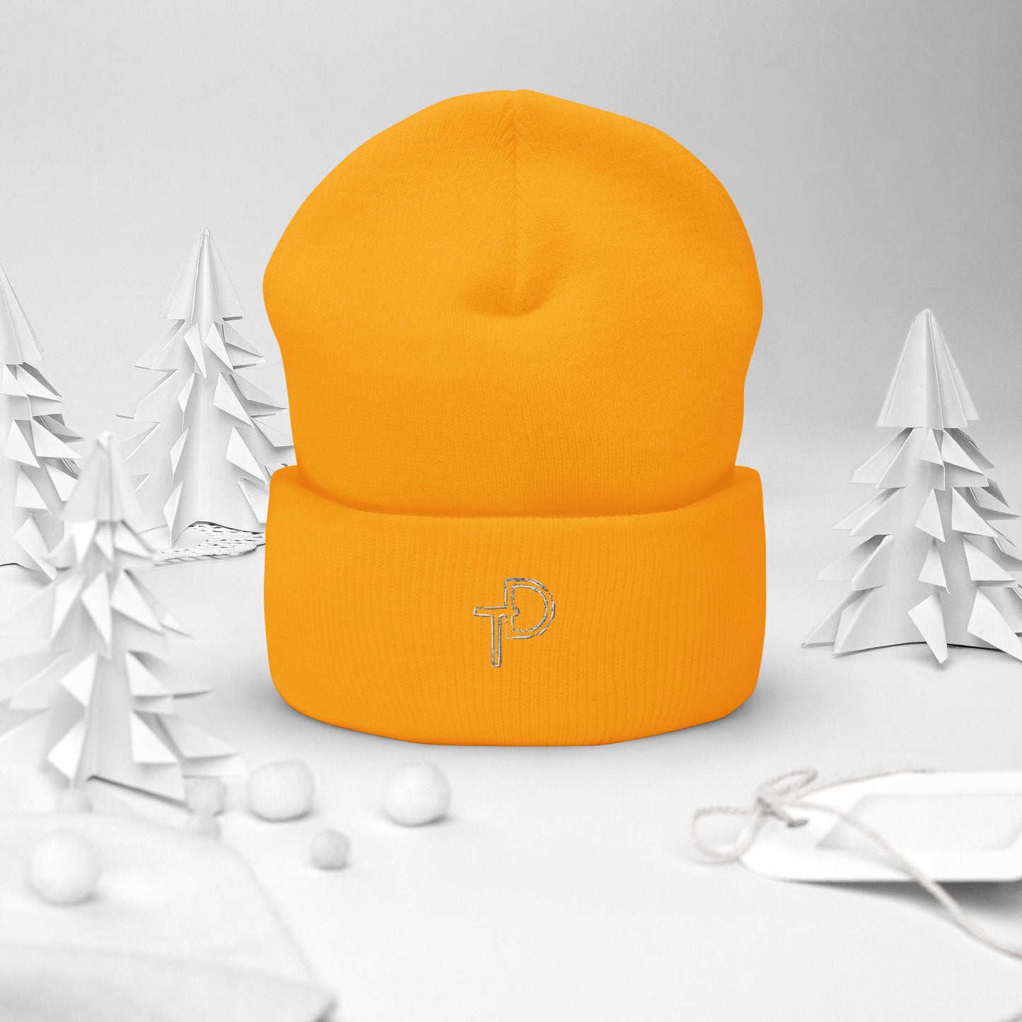 Cuffed Beanie White "TD" Logo