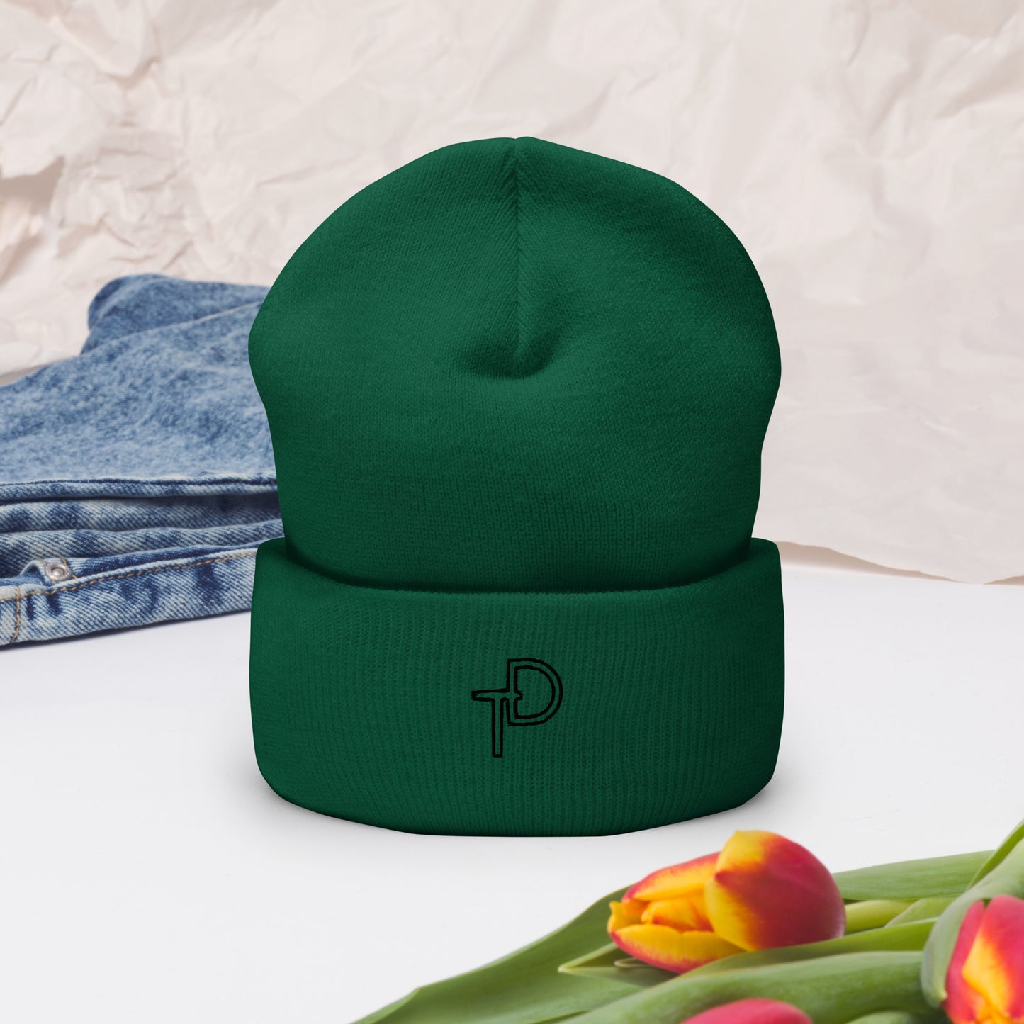 Cuffed Beanie Black "TD" Logo