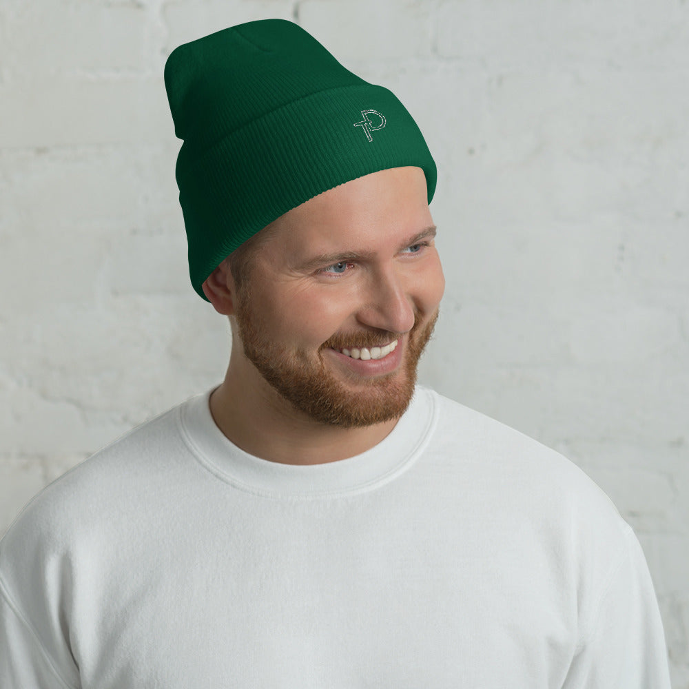 Cuffed Beanie White "TD" Logo