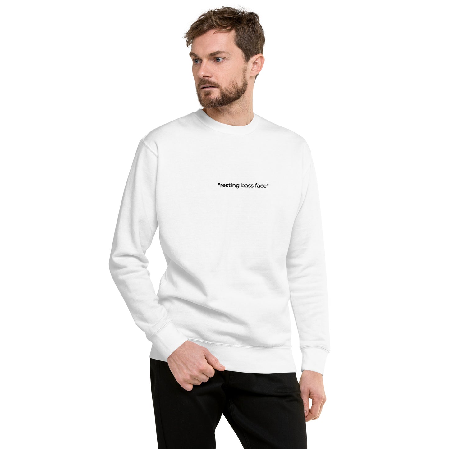 Sweatshirt "resting bass face" White